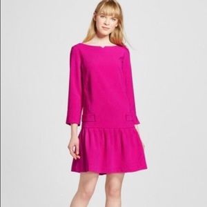 Victoria Beckham for Target Fuchsia Long Sleeve Dress